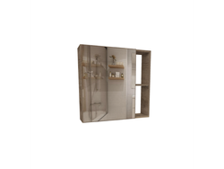 Alacena para baño 0.60 con espejo Roble Nebraska Gris