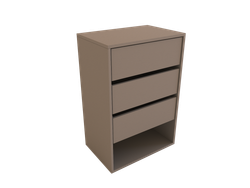 Comoda 3 cajones 0.60 Mts (Blanco o Gris Cubanita)