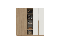 Ropero Nature 2 Mts Roble Kendal / Blanco Laca