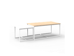 Set Mesas Aux. Caño Blanco Mesa Grande Roble-Mesa chica Bl