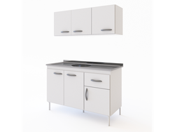 Combo Bacha Central 1.20 Mts Blanco Delos