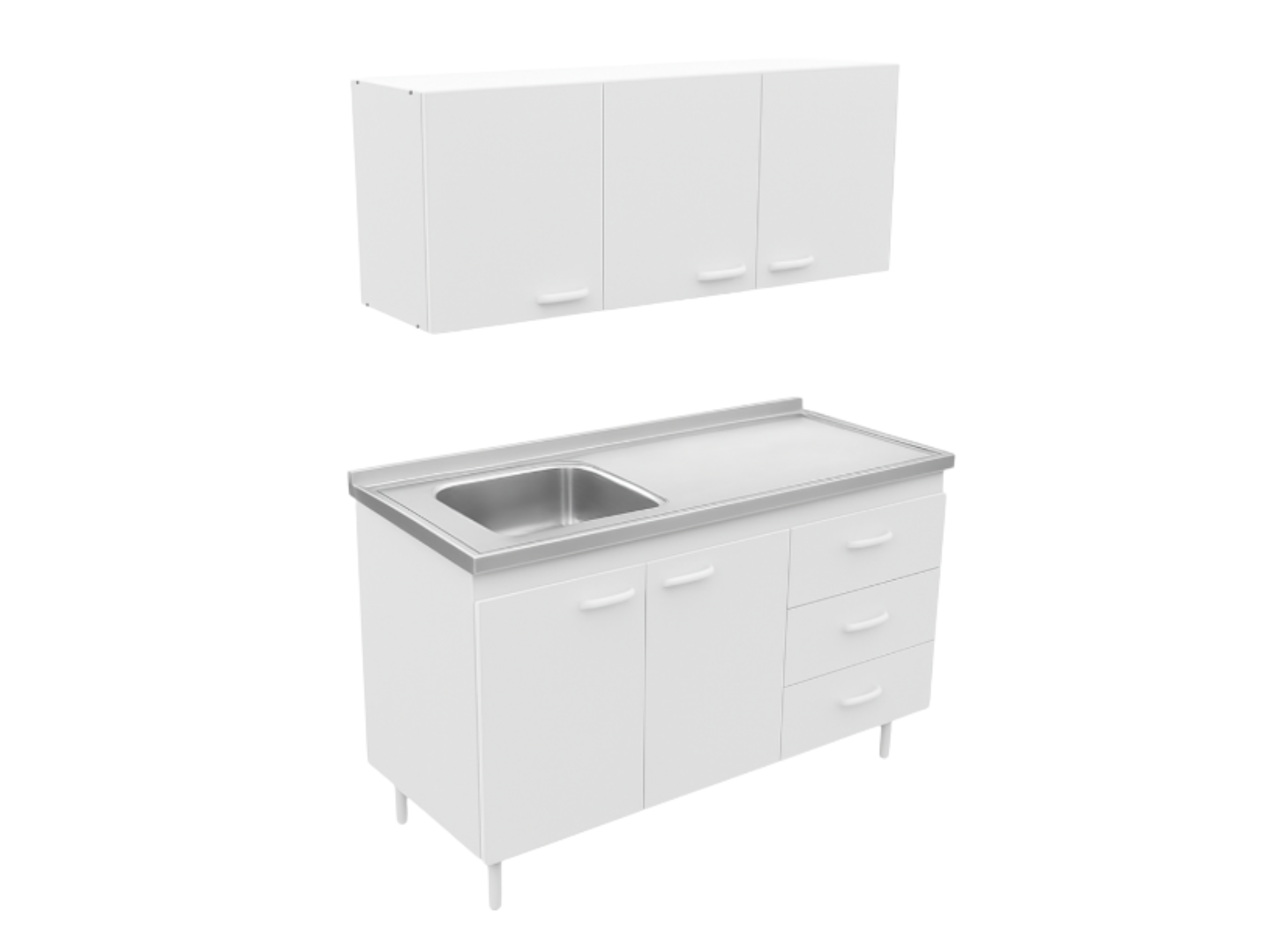 Combo 120 Mts Blanco con Bacha Lateral Reversible