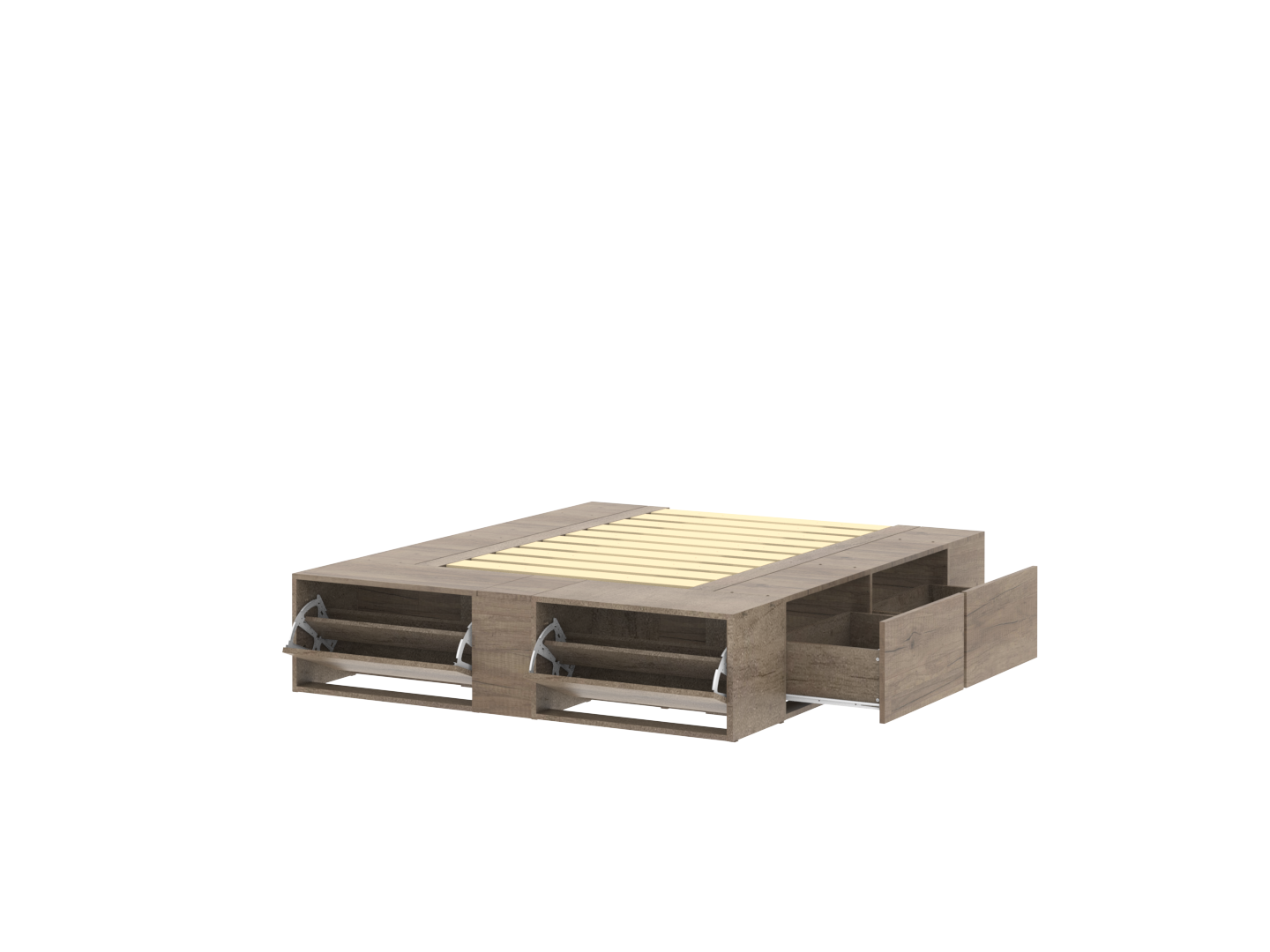 Cama Extensible con cajones y botineros Nebraska - (1.40/1.60 x 2 Mts)