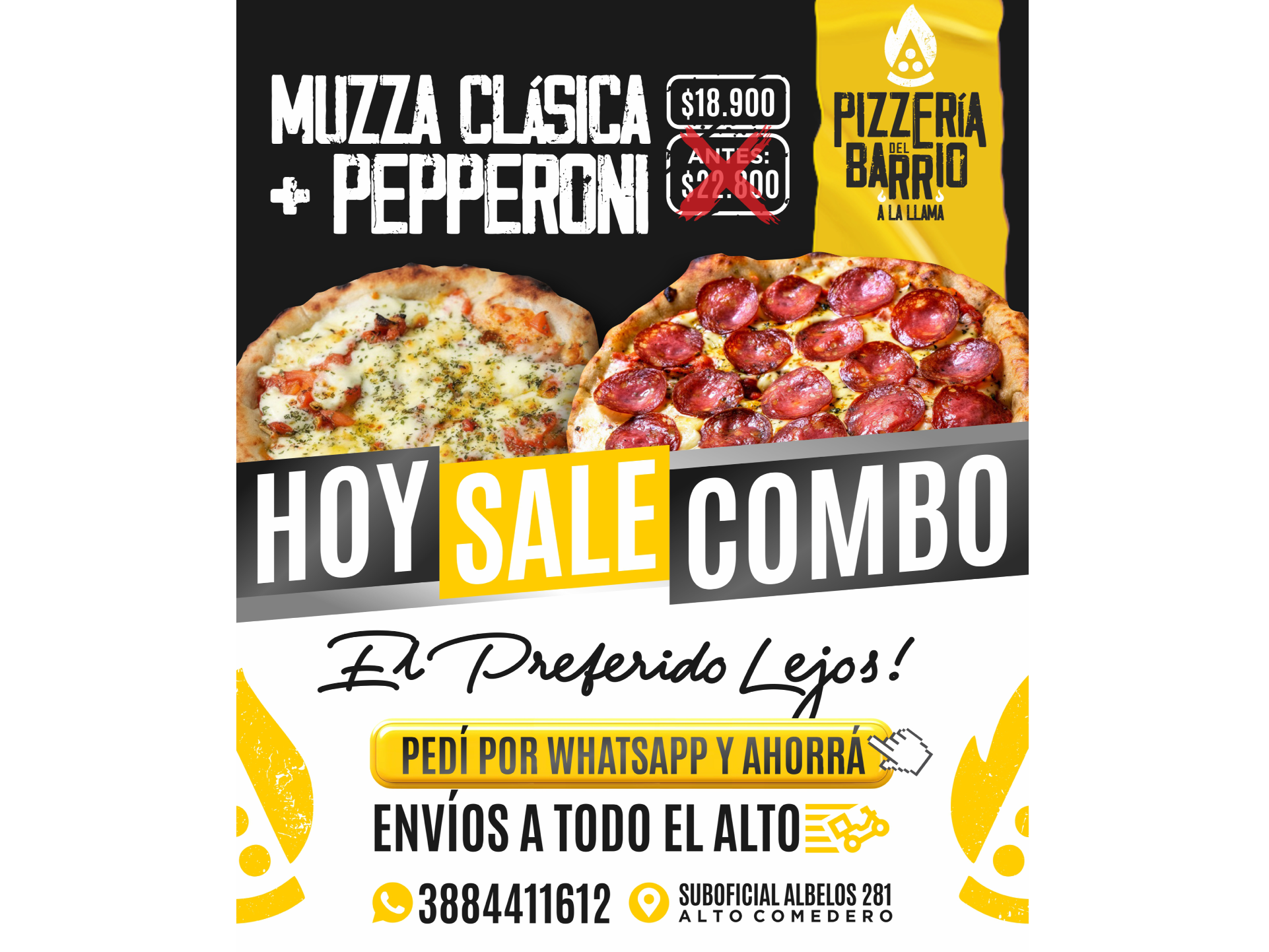 COMBO 1 Muzza Clásica + 1 Pepperoni