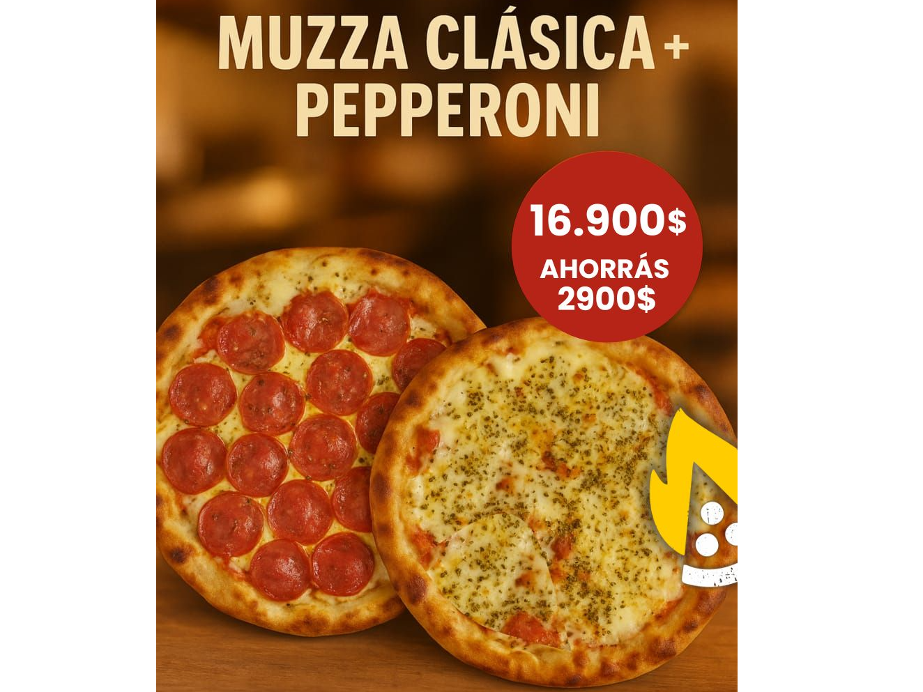 COMBO 1 Muzza Clásica + 1 Pepperoni