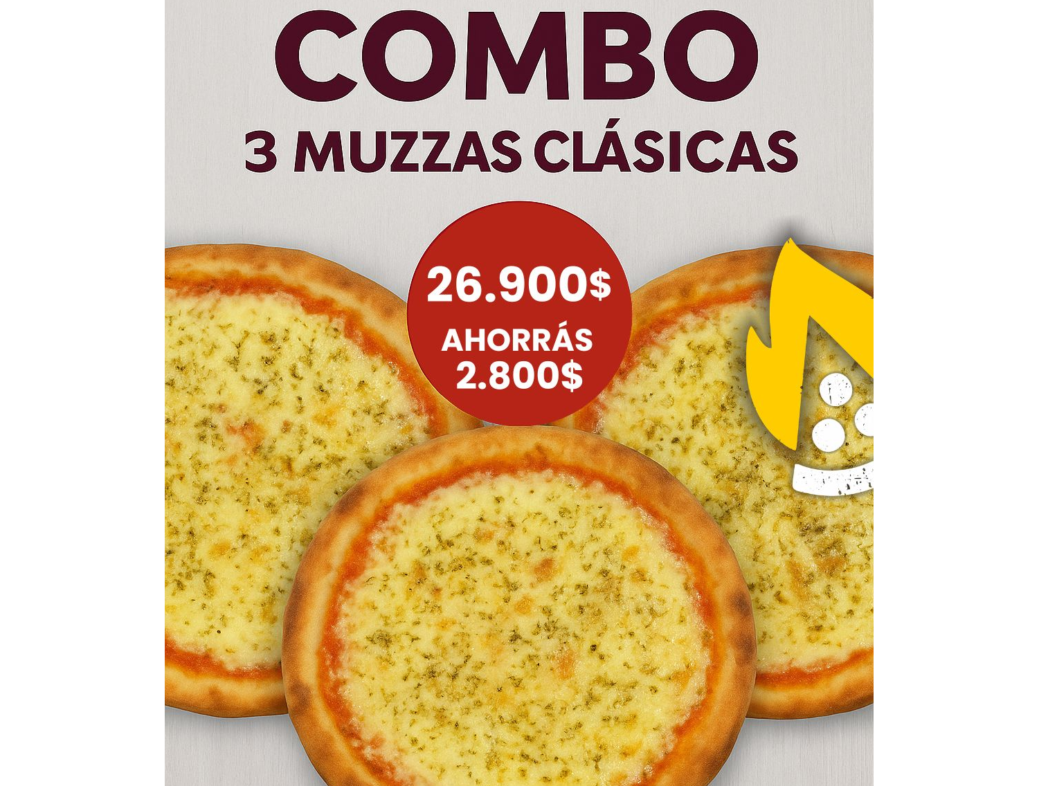 COMBO 3 Muzzas Clásicas