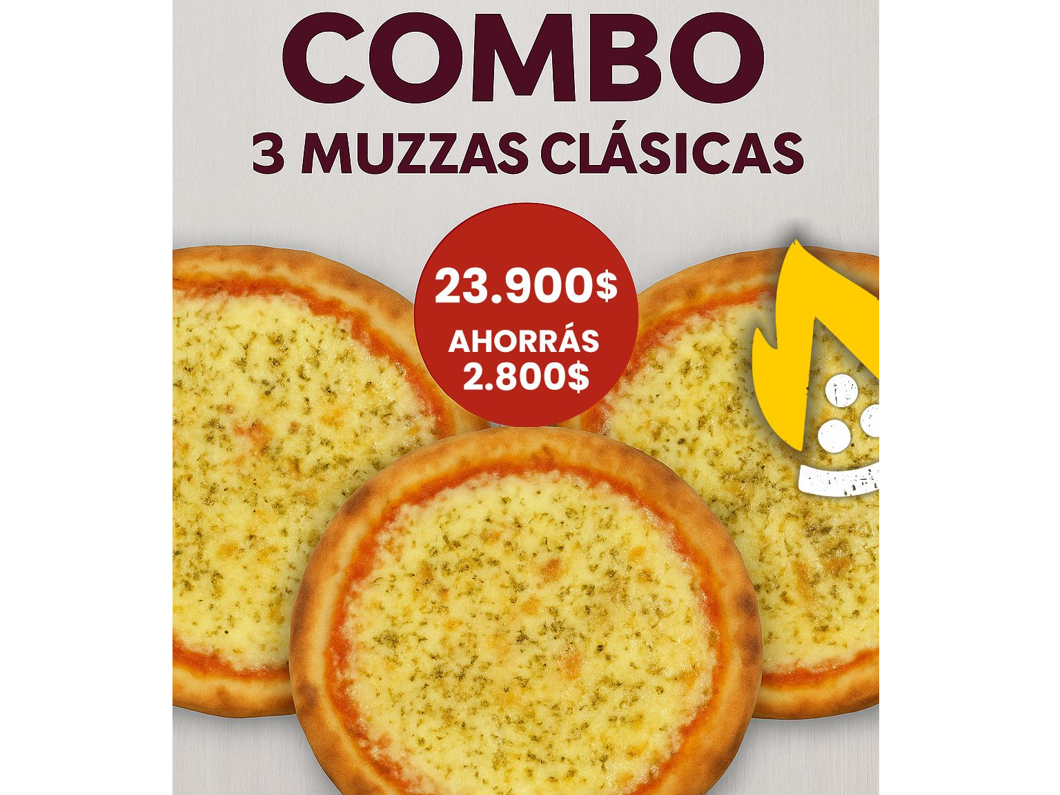 COMBO 3 Muzzas Clásicas
