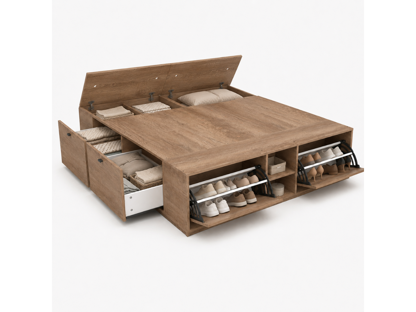 Box Benethon 2 Plazas - Grei (Nebraska Gris)