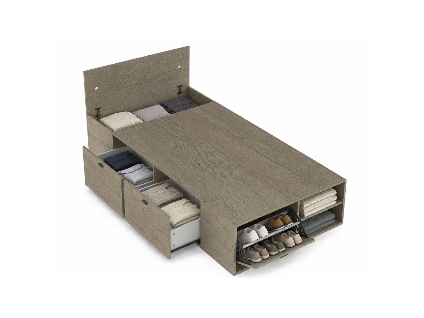 Box Benethon 1 1/2 Plaza - Grei (Nebraska Gris)