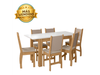 Mesa Bellagio 1.50Mts + 6 Sillas Clara (Freijo/Off White)