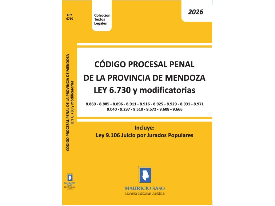 CODIGO PROCESAL PENAL DE MENDOZA ACTUALIZADO 2026 ***PREVENTA***