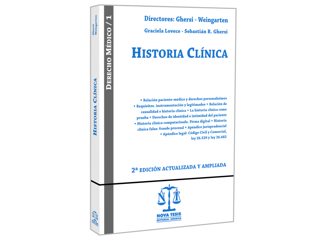 HISTORIA CLINICA DERECHO MEDICO I. 2ª EDICION