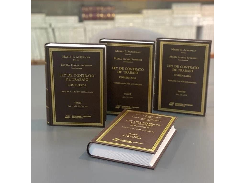 LEY DE CONTRATO DE TRABAJO 3RA EDICION 4 tomos Encuadernación de lujo