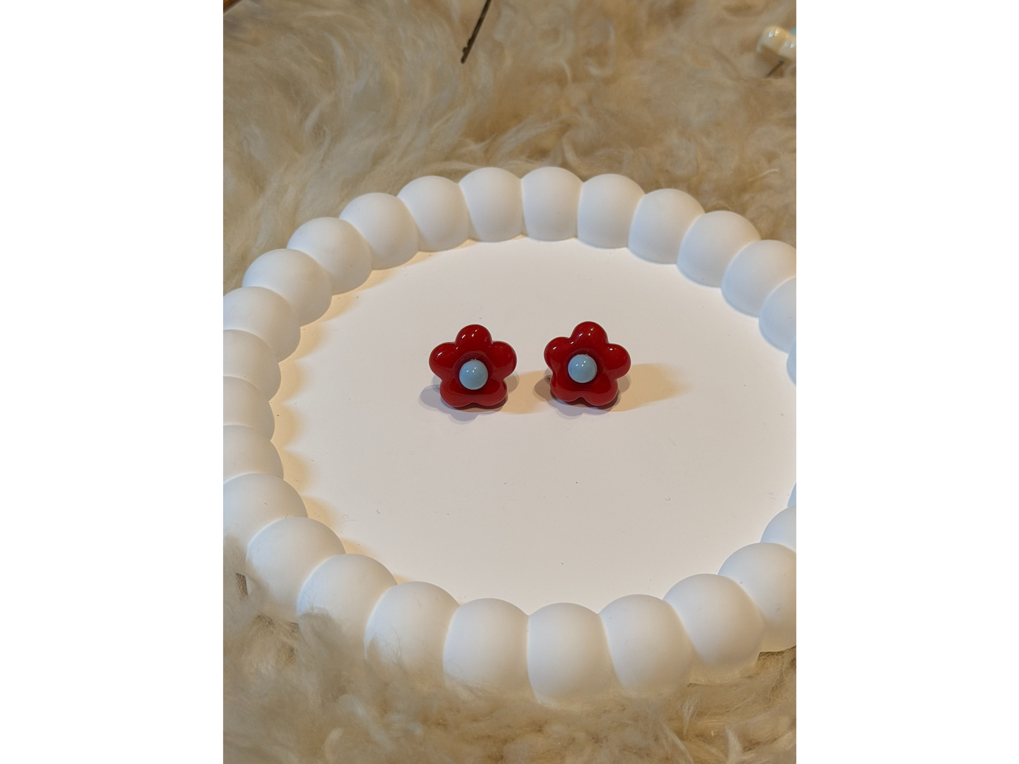 Aros Flor Roja