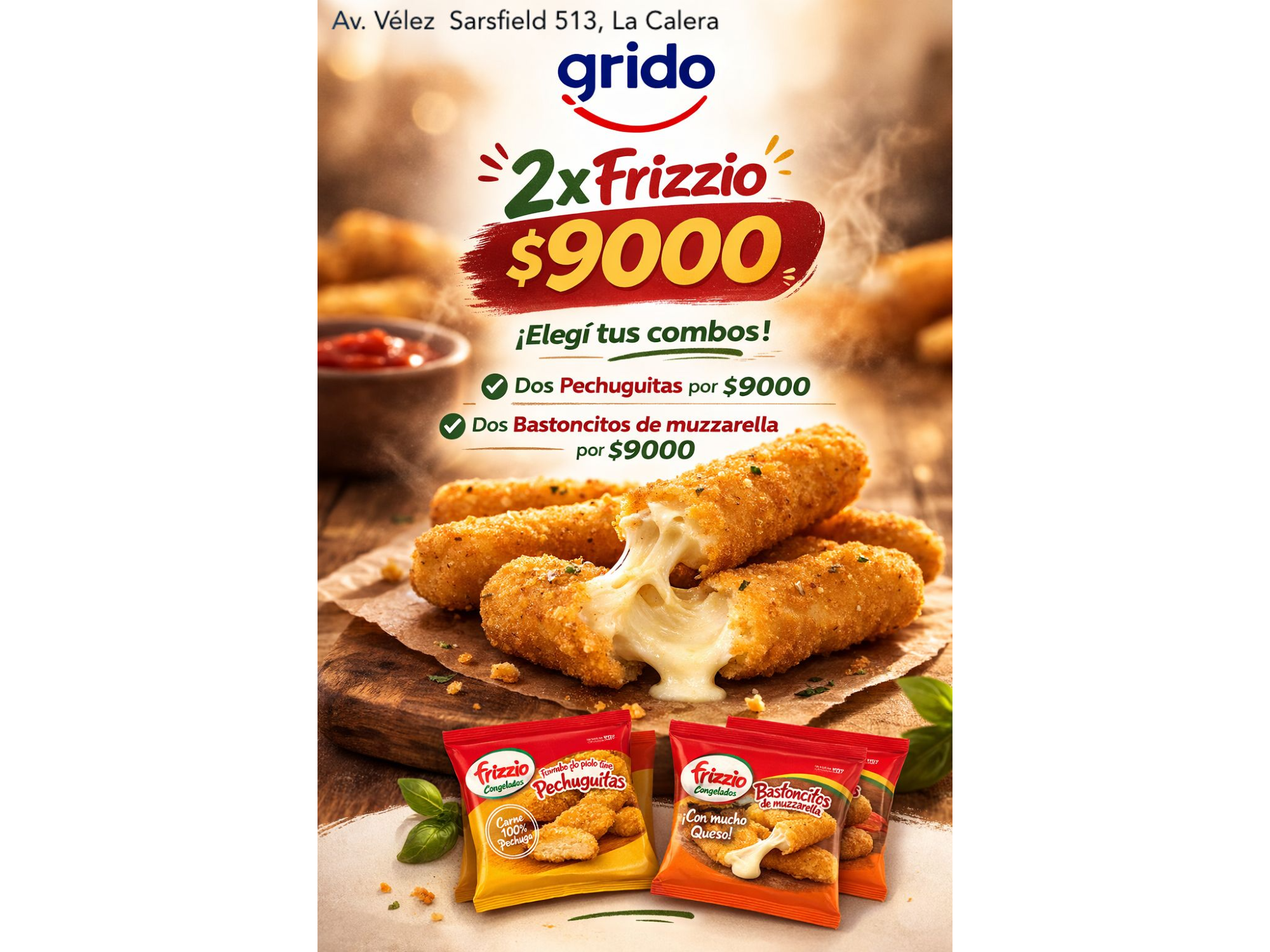 promo 2 pechugitas o 2 bastoncitos por 9000