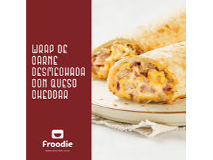 wrap de carne desmechada con queso chedar 210 grs x1 unidad