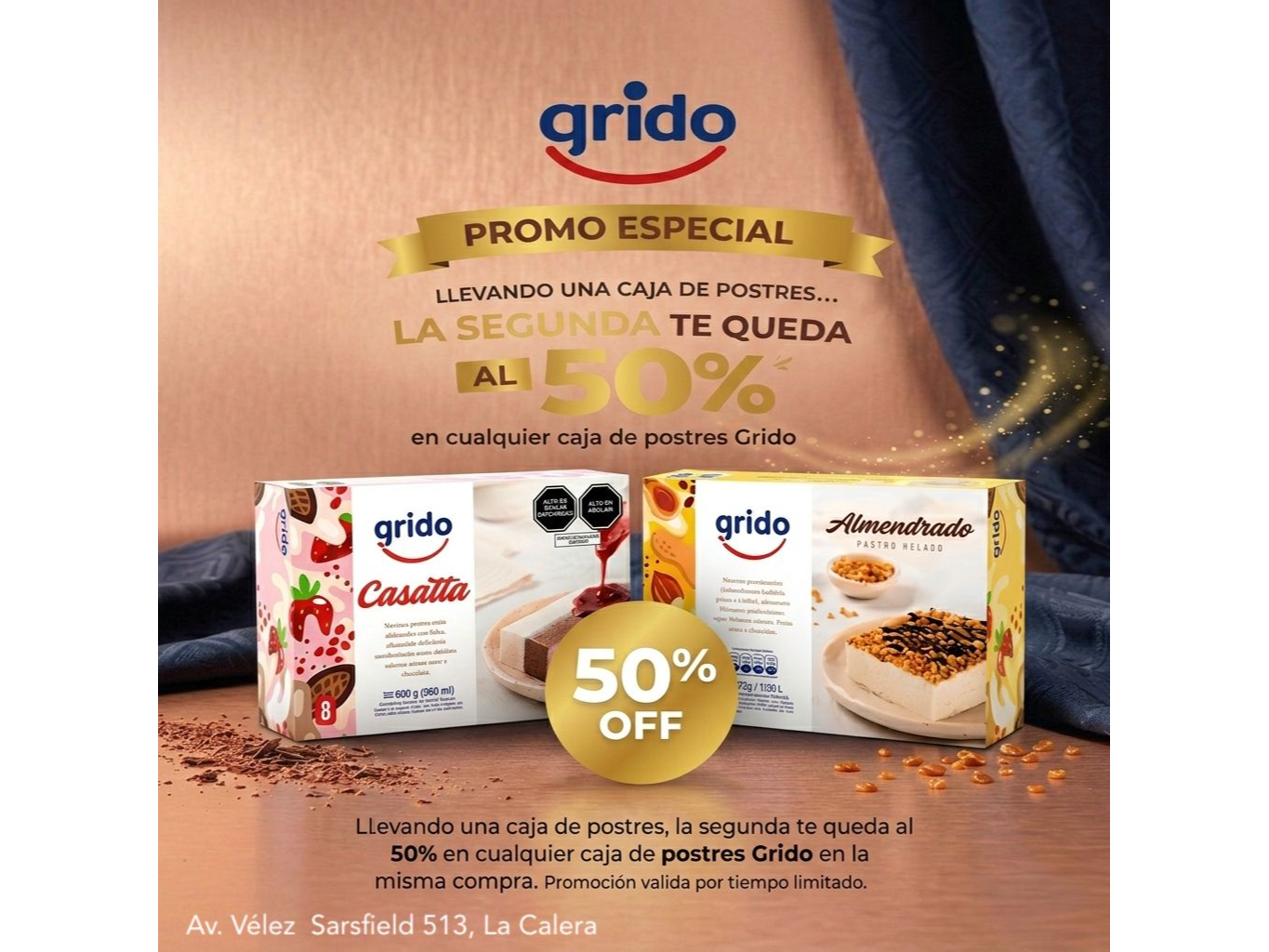 segunda caja de postre al 50%