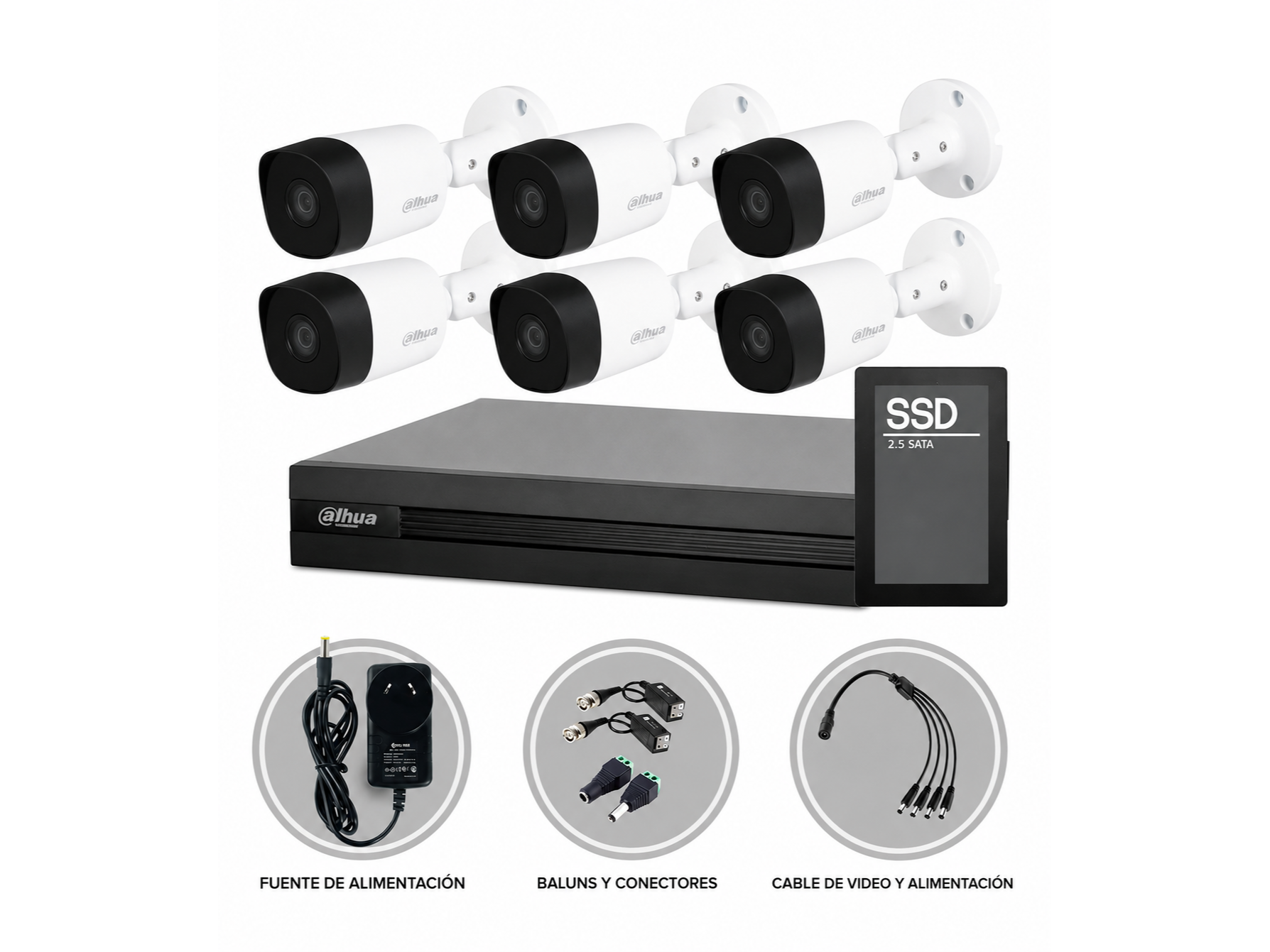 Cámara tradicional Dahual kit x 6