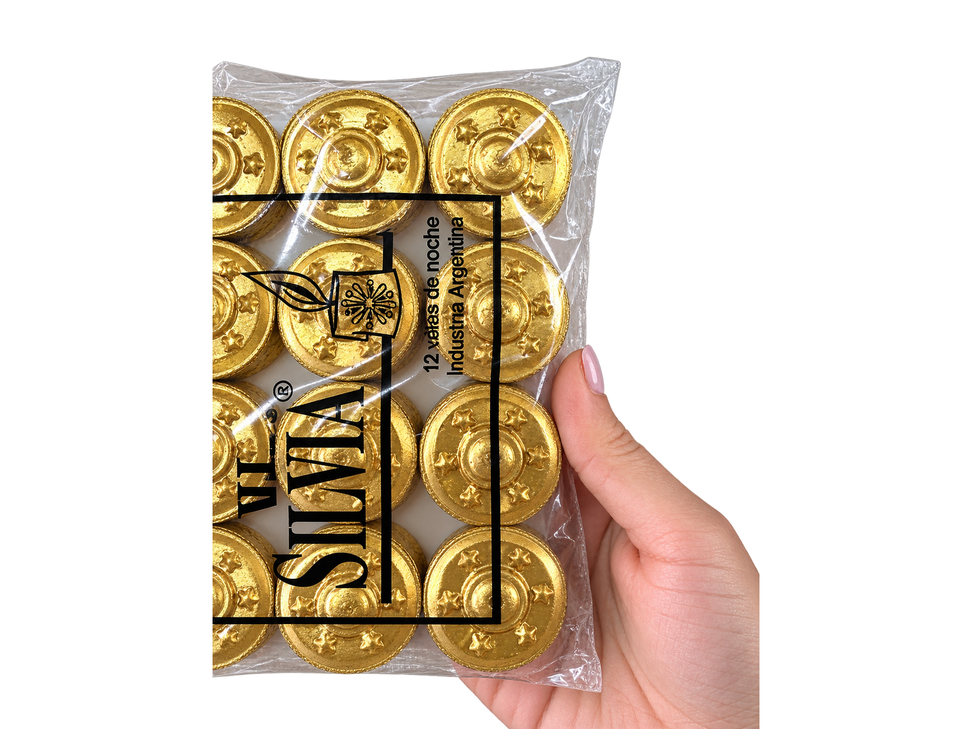Velas dorada pack de 12 unidades