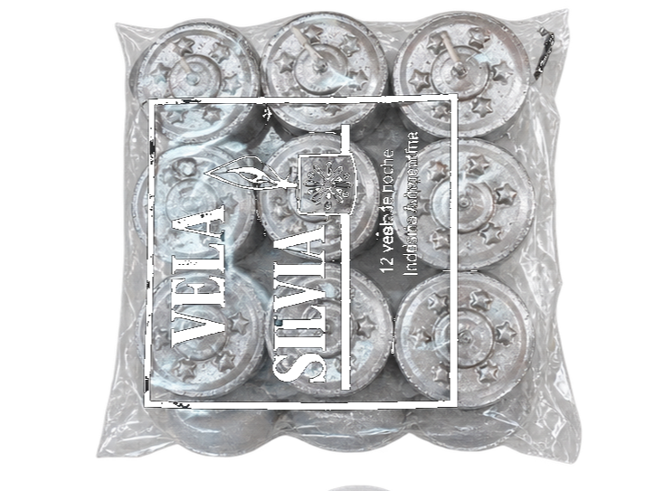 Velas plata pack de 12 unidades