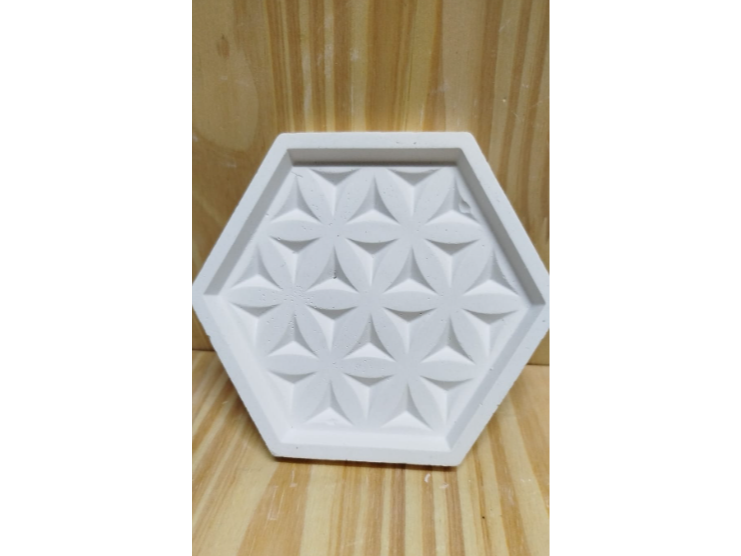 Plato exagonal flor