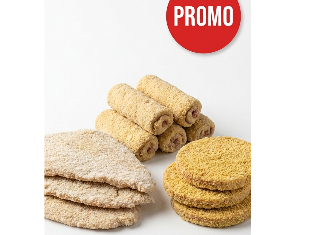 Promo x3kg Pollo: Hamburguesas + Rollitos + Milanesas