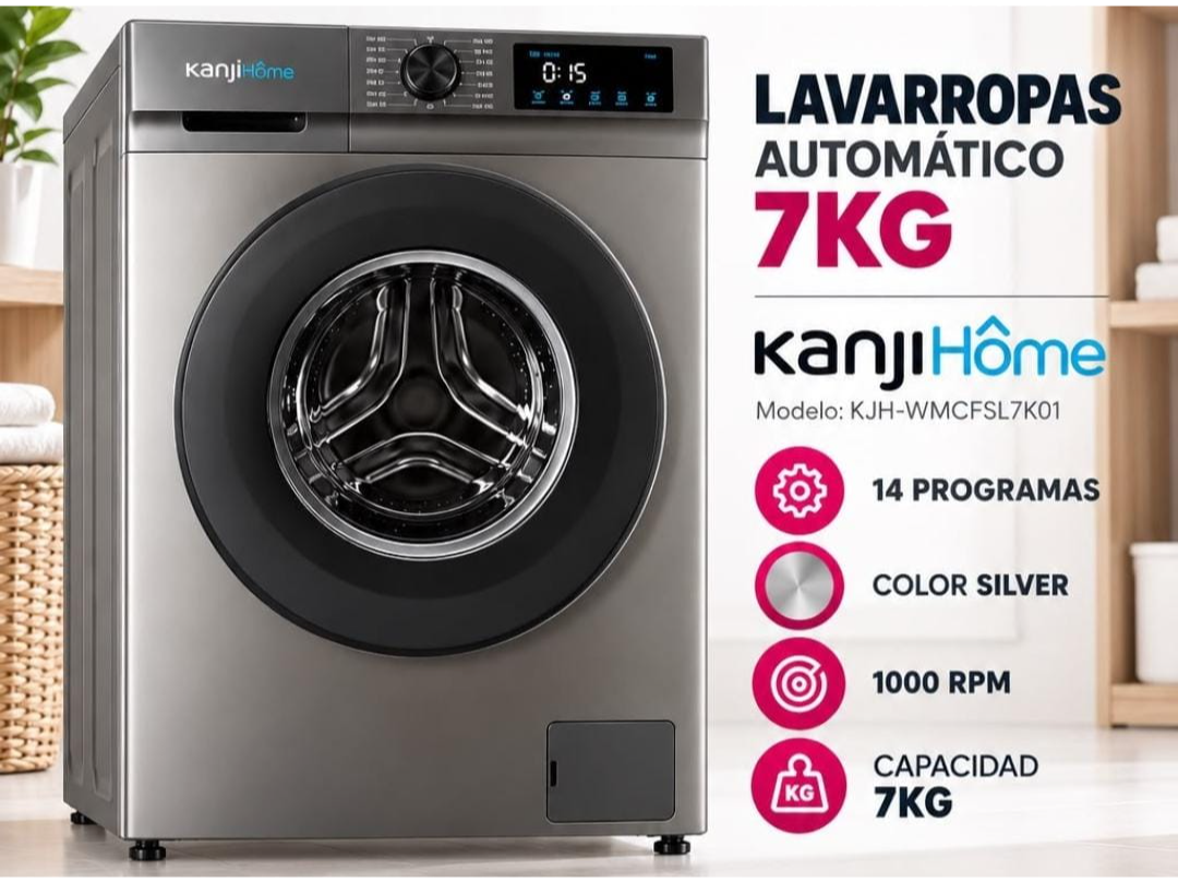 LAVARROPAS KANJI HOME DE 7 KILOS 1000 RPM