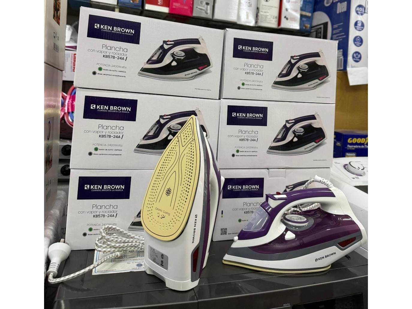 PLANCHA KEN BROWN CON VAPOR Y ROCIADOR