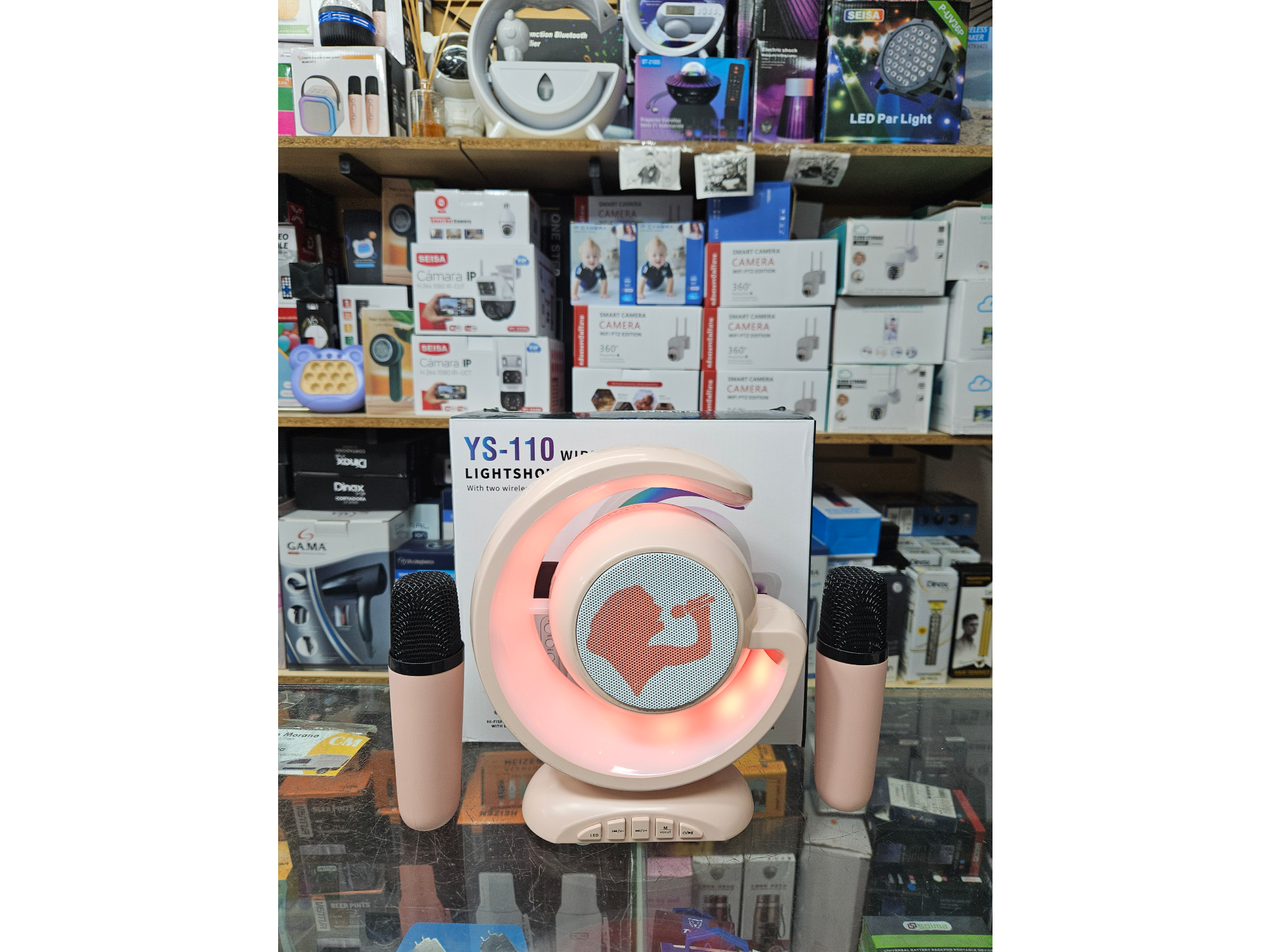 Parlante karaoke con 2 micrófonos YS-110