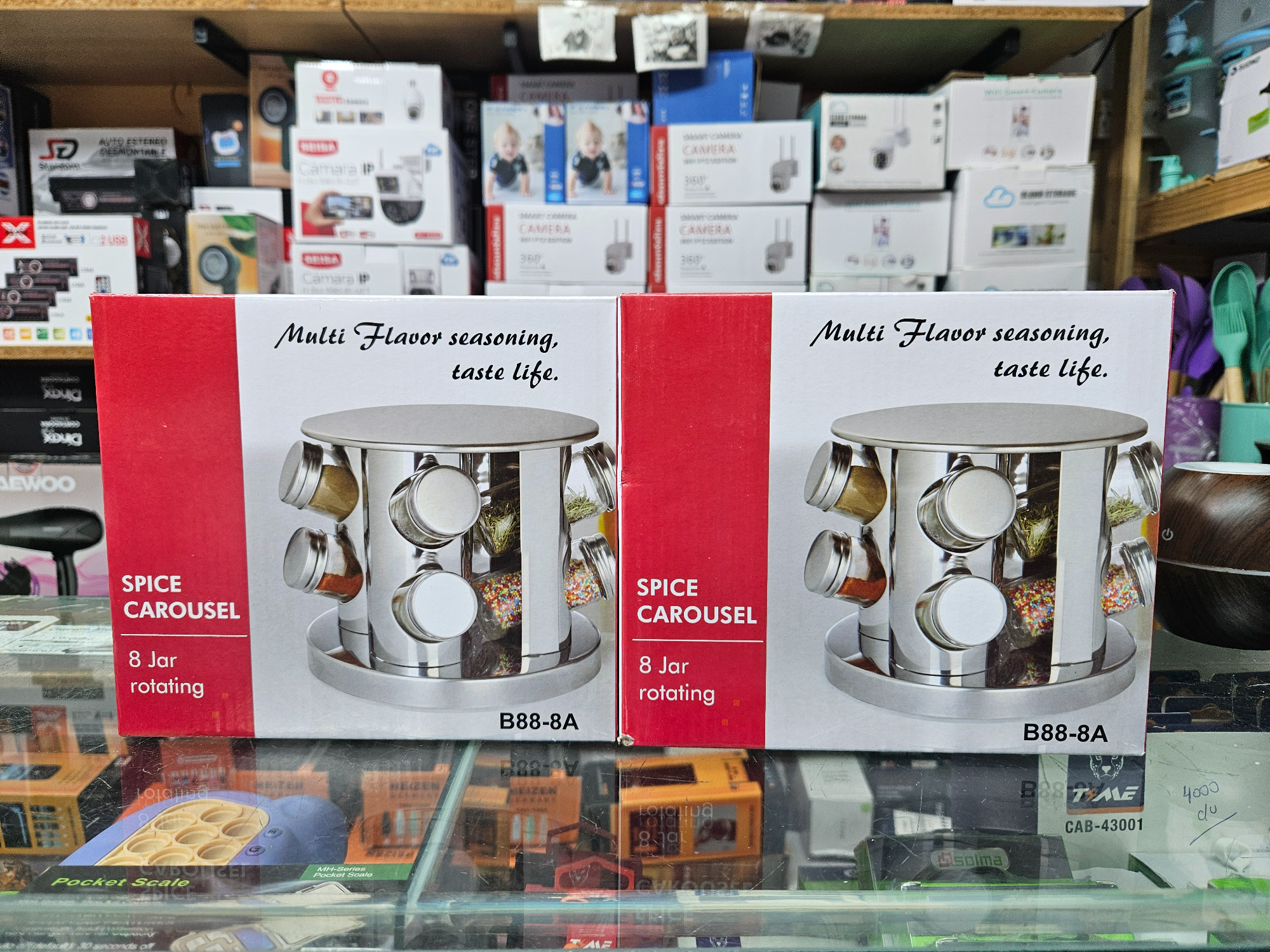 Especiero de 8 frasco gris