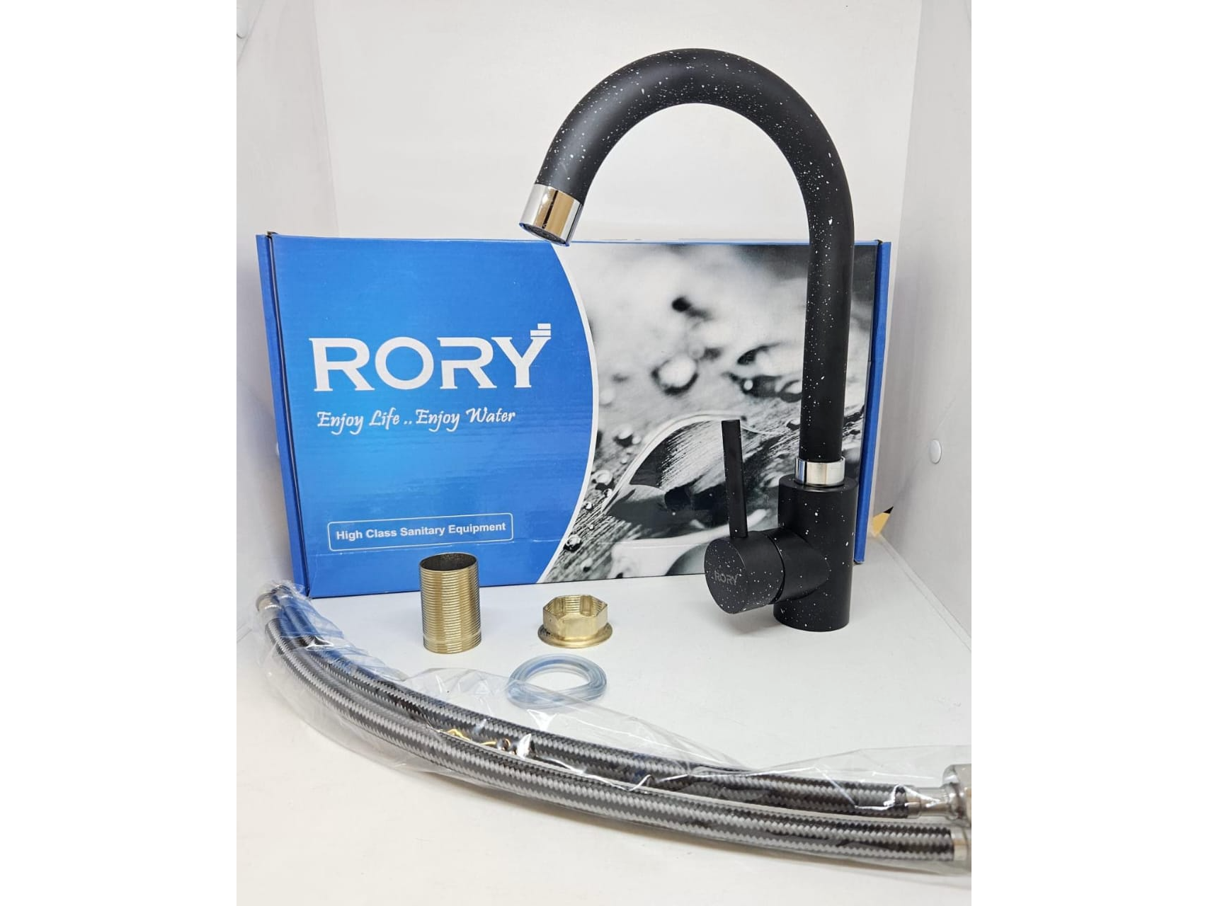 MONOCOMANDO CURVO NEGRO JASPEADO