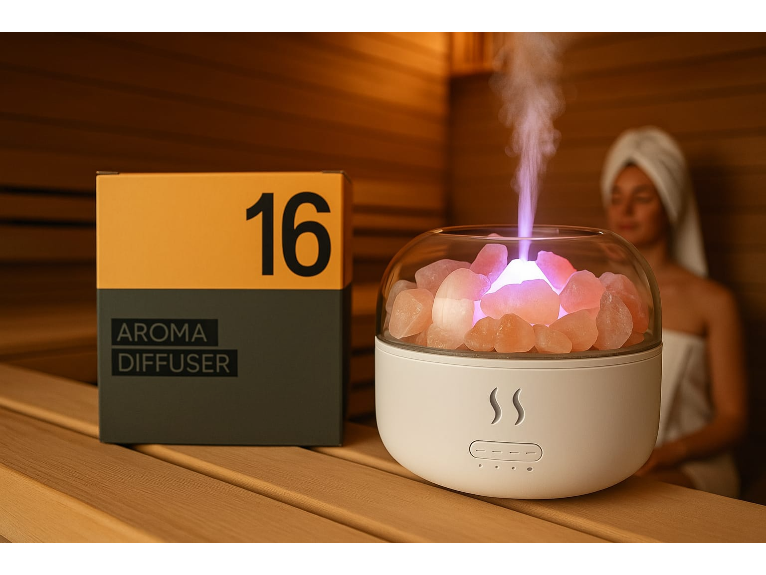 Humificador volcan con piedra sal