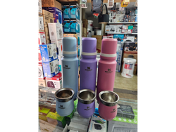 TERMO CHARLY Y MATE CROMADO 1 LITRO