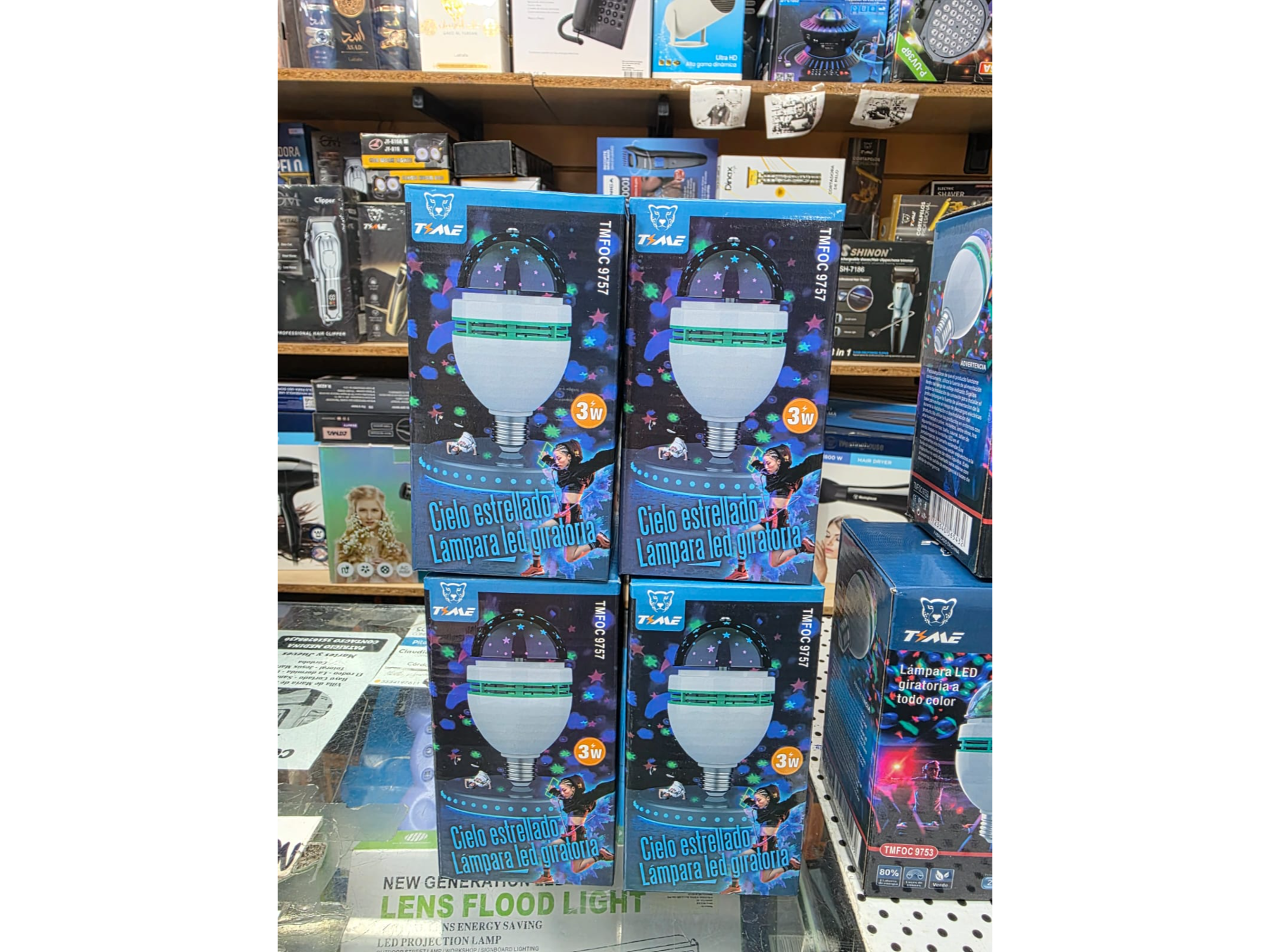 LAMPARA FOCO GIRATORIO TODO COLOR/CIELO ESTRELLADO