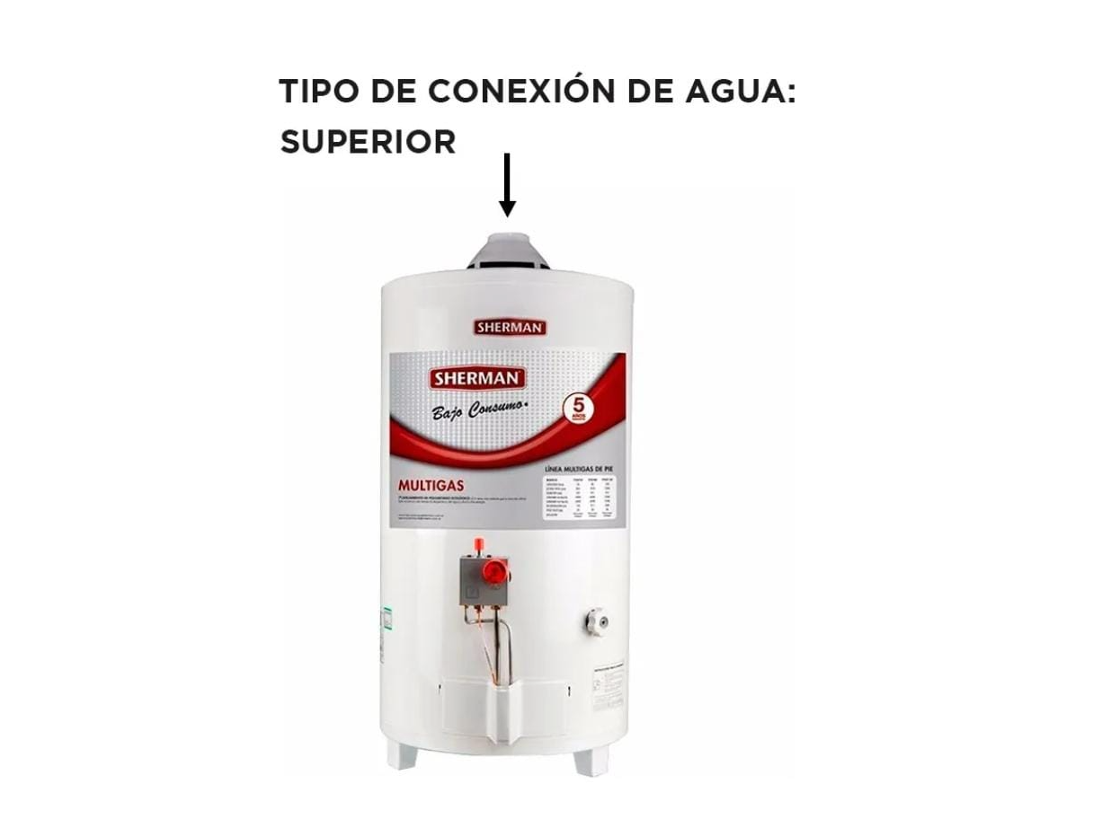 TERMOTANQUE SHERMAN CALIDAD RHEEM DE 50 LITROS A GAS
