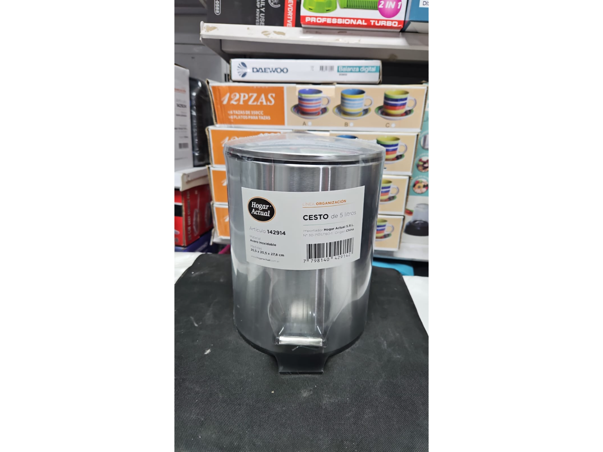 CESTO 5 LITROS PLATEADO