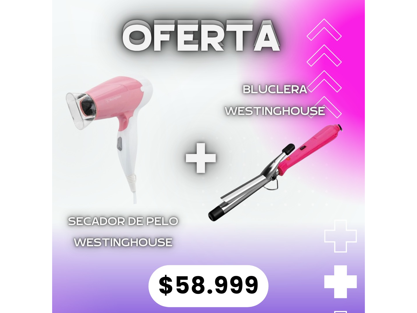 Combo secador pelo y buclera WESTINGHOUSE