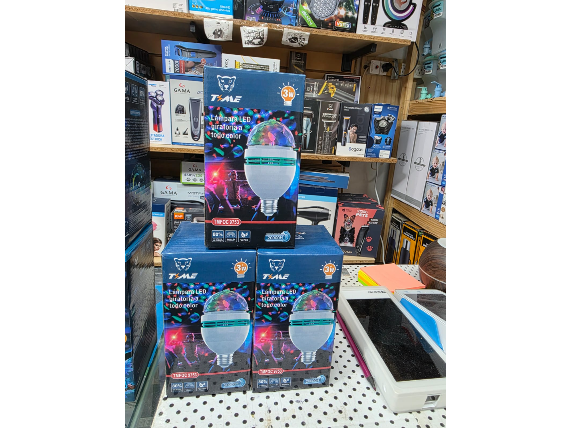 LAMPARA FOCO GIRATORIO TODO COLOR/CIELO ESTRELLADO