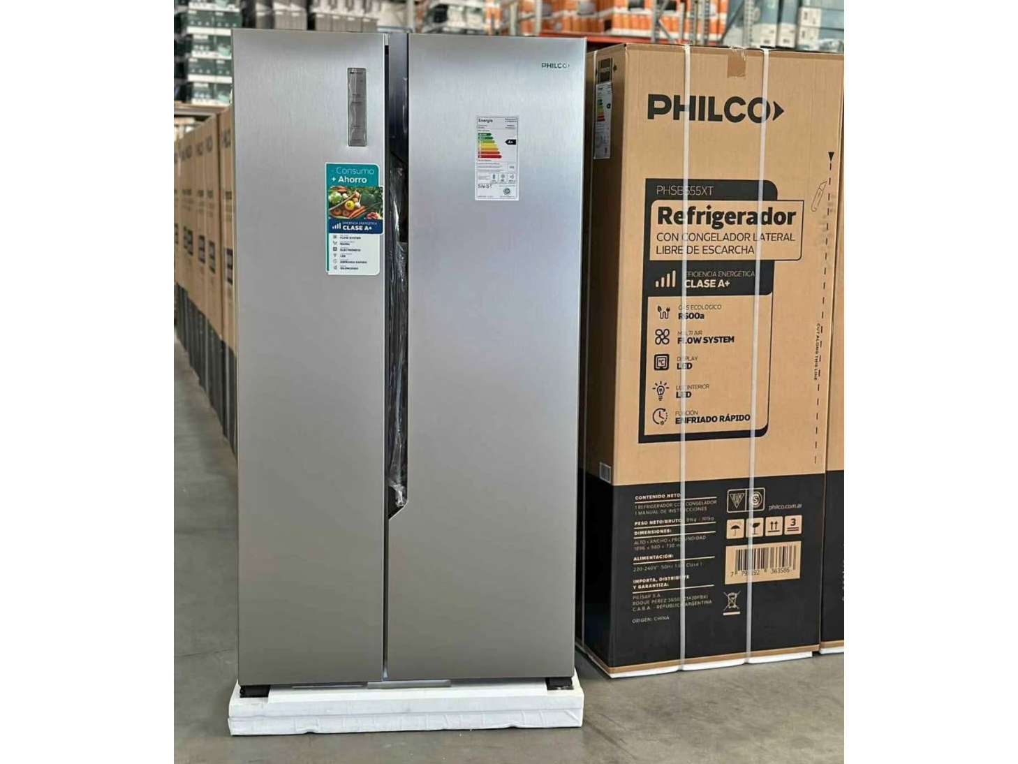 _Heladera SIDE BY SIDE 555LTS INOX CON  DISPLAY PHILCO