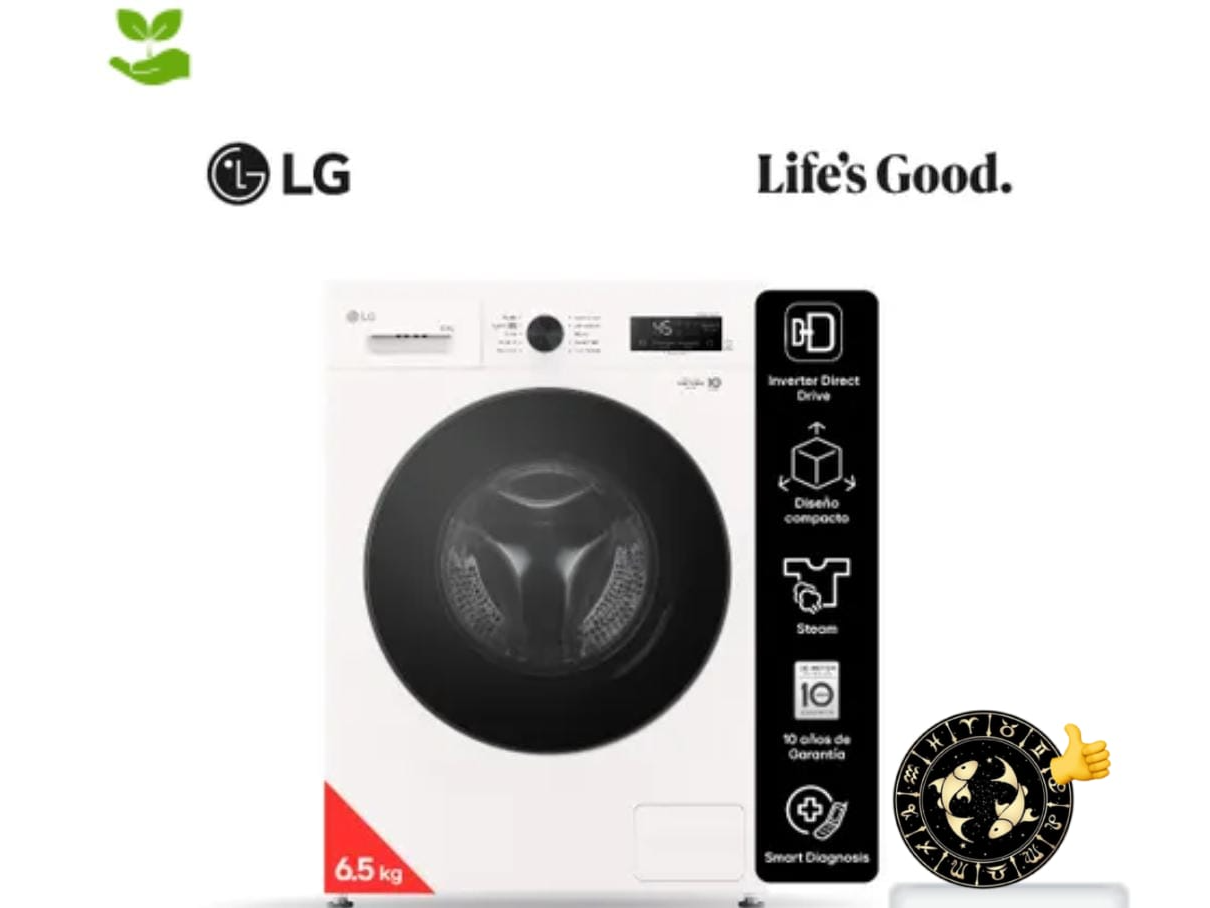 LAVARROPAS LG INVERTER DE 6.5 KILOS DE 1200 RPM