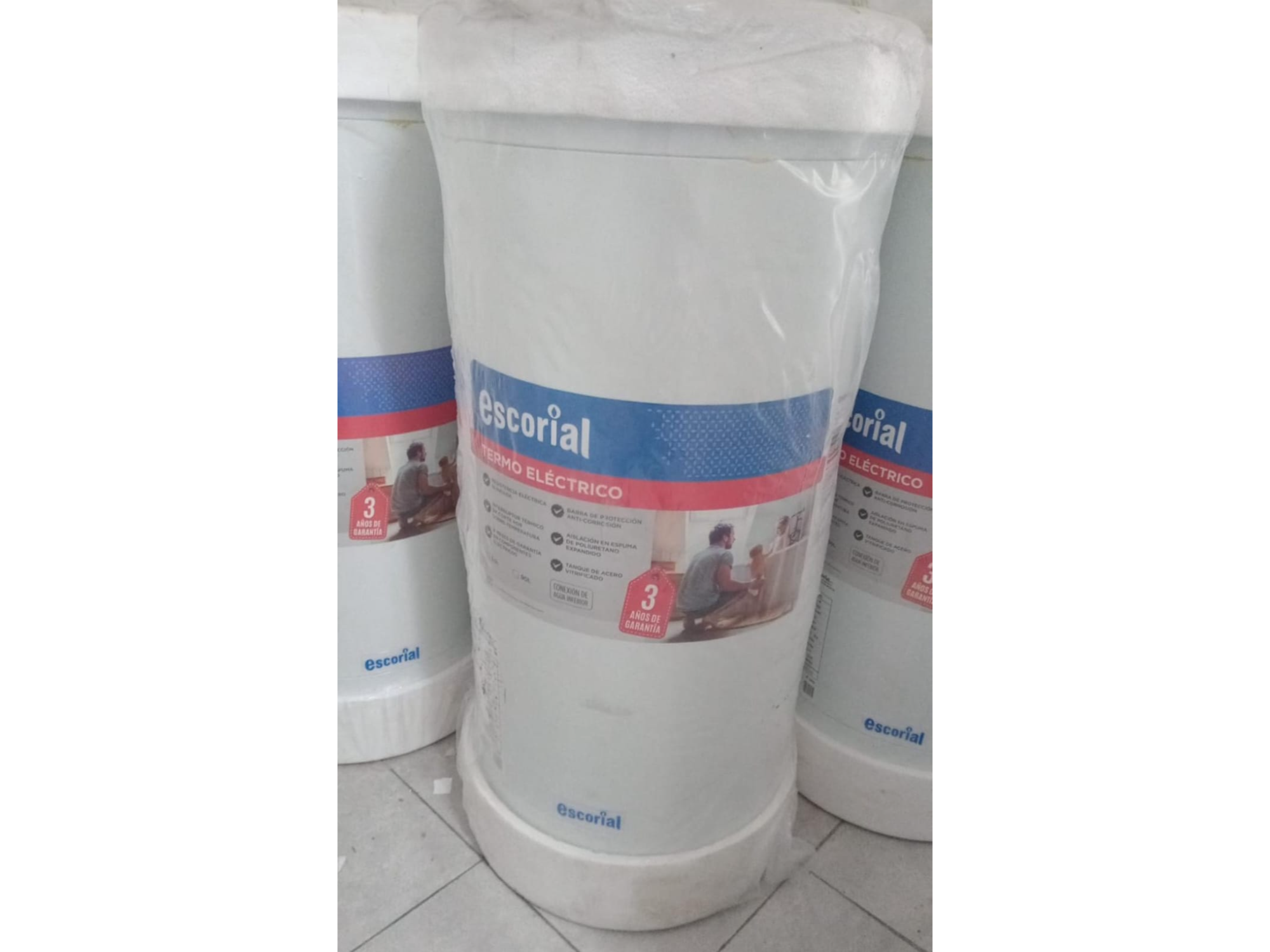 TERMOTANQUE ESCORIAL DE 90 LITROS ELECTRICO CARGA INFERIOR
