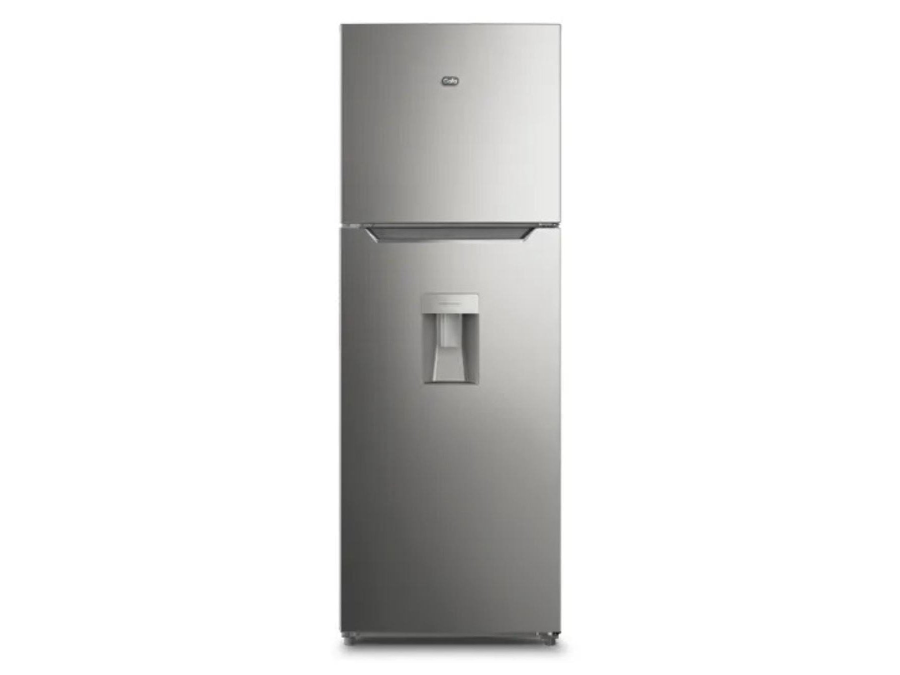 Heladera gafa de 311 litros  plateada con dispenser