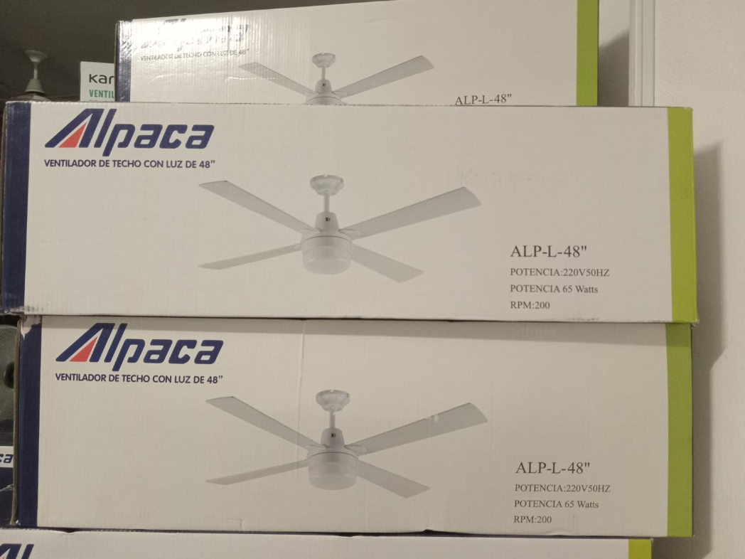 VENTILADOR ALPACA DE TECHO CON LUZ