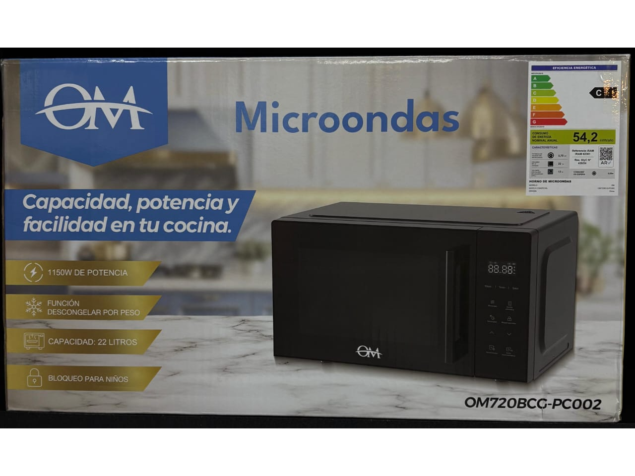 MICROONDAS DIGITAL OM 22 LITROS