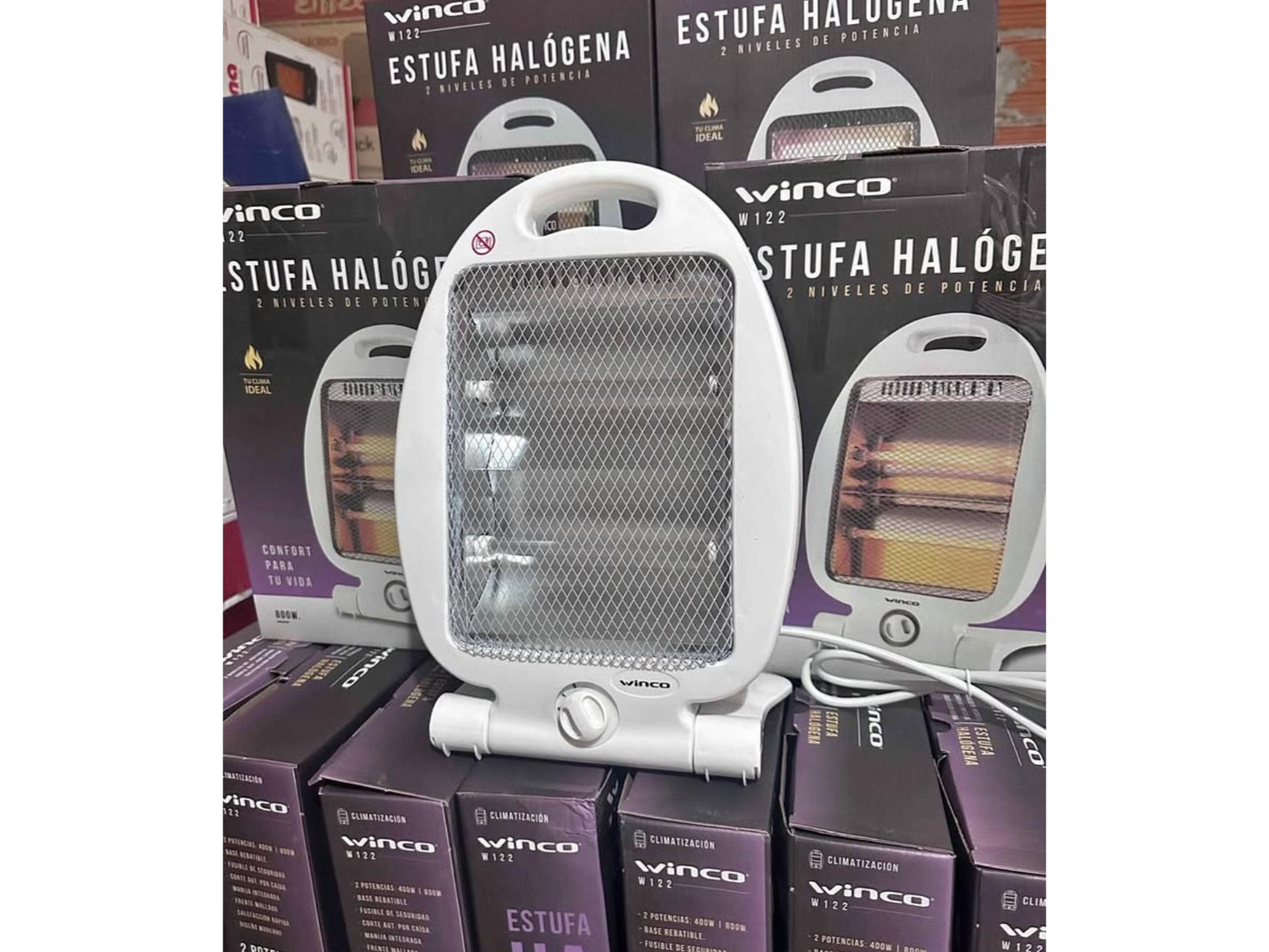 Estufa  halogenas winco de 2 velas