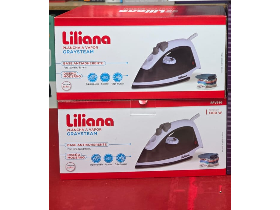 PLANCHA LILIANA A VAPOR POTENCIA 1300W BASE ANTIADHERENTE