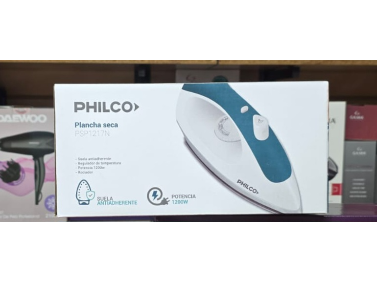 PLANCHA PHILCO SECA POTENCIA 1200W BASE ANTIADHERENTE   $