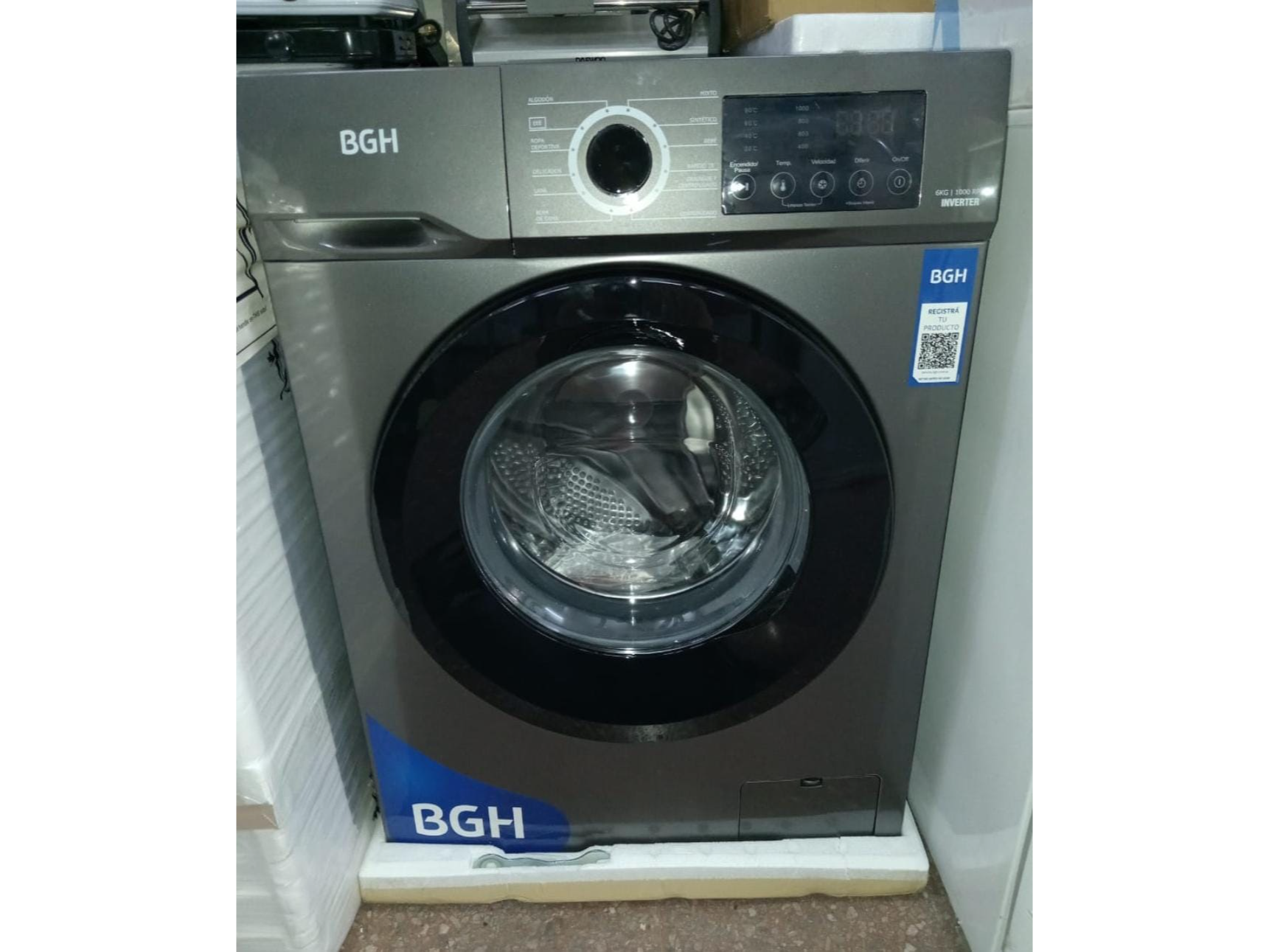 LAVARROPAS BGH INVERTER DE 6 KILOS  1000RPM