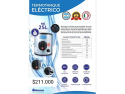 Termotanque eléctrico millenium 25 litros SUPERIOR