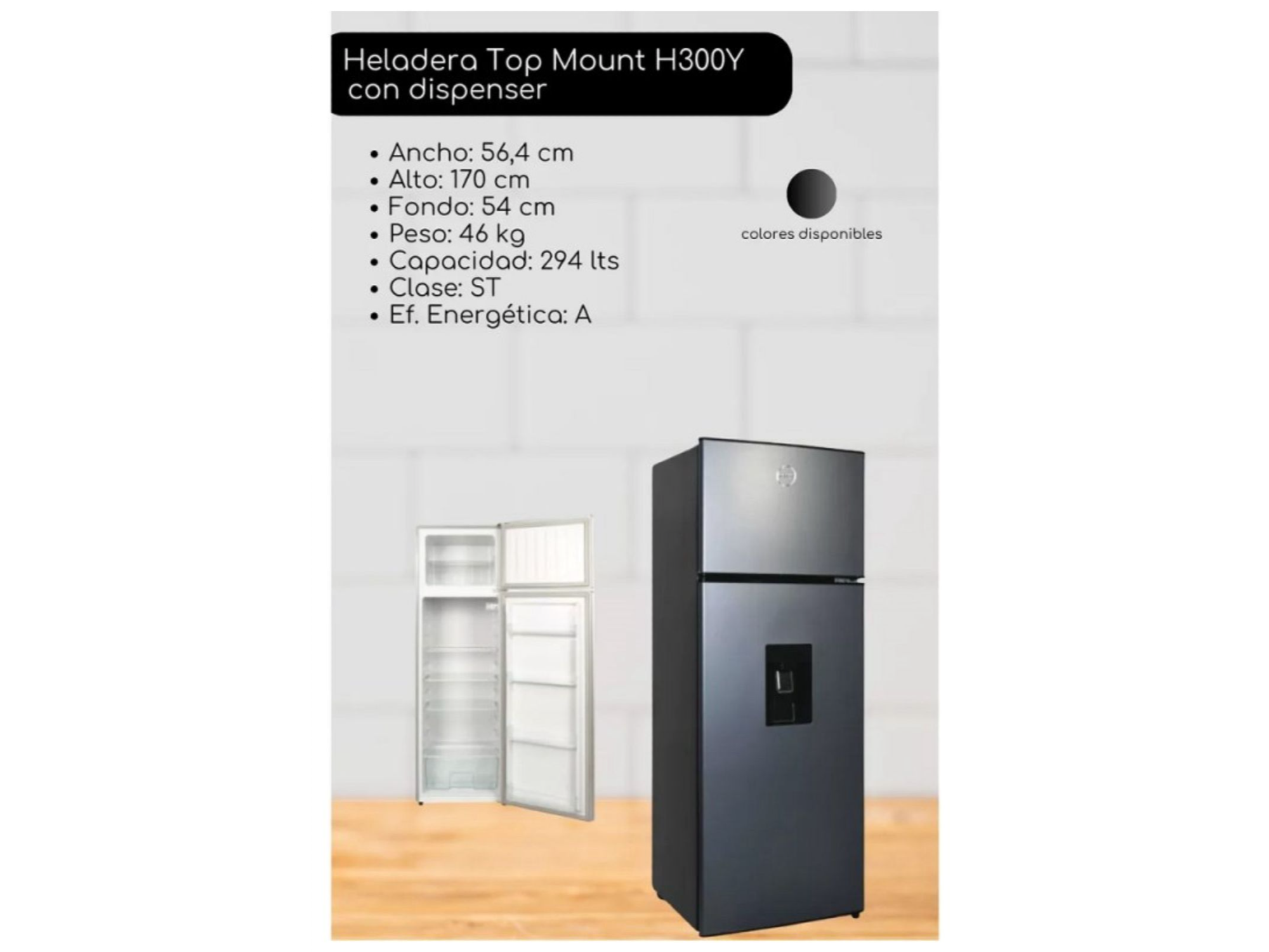 Heladera neba de 294 litros con dispenser